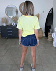 Short en jean bleu foncé