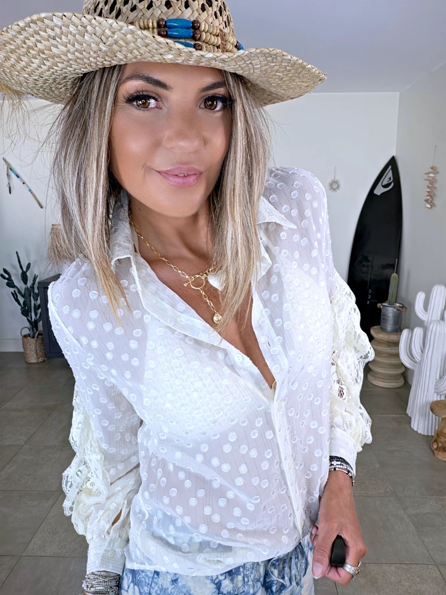 Chemise écrue en voile