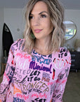 Robe rose à imprimé tags - 𝐌𝐚𝐫𝐢𝐧𝐚𝟒𝟒𝐟𝐚𝐦𝐢𝐥𝐲