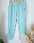 Pantalon chic bleu - vert menthe