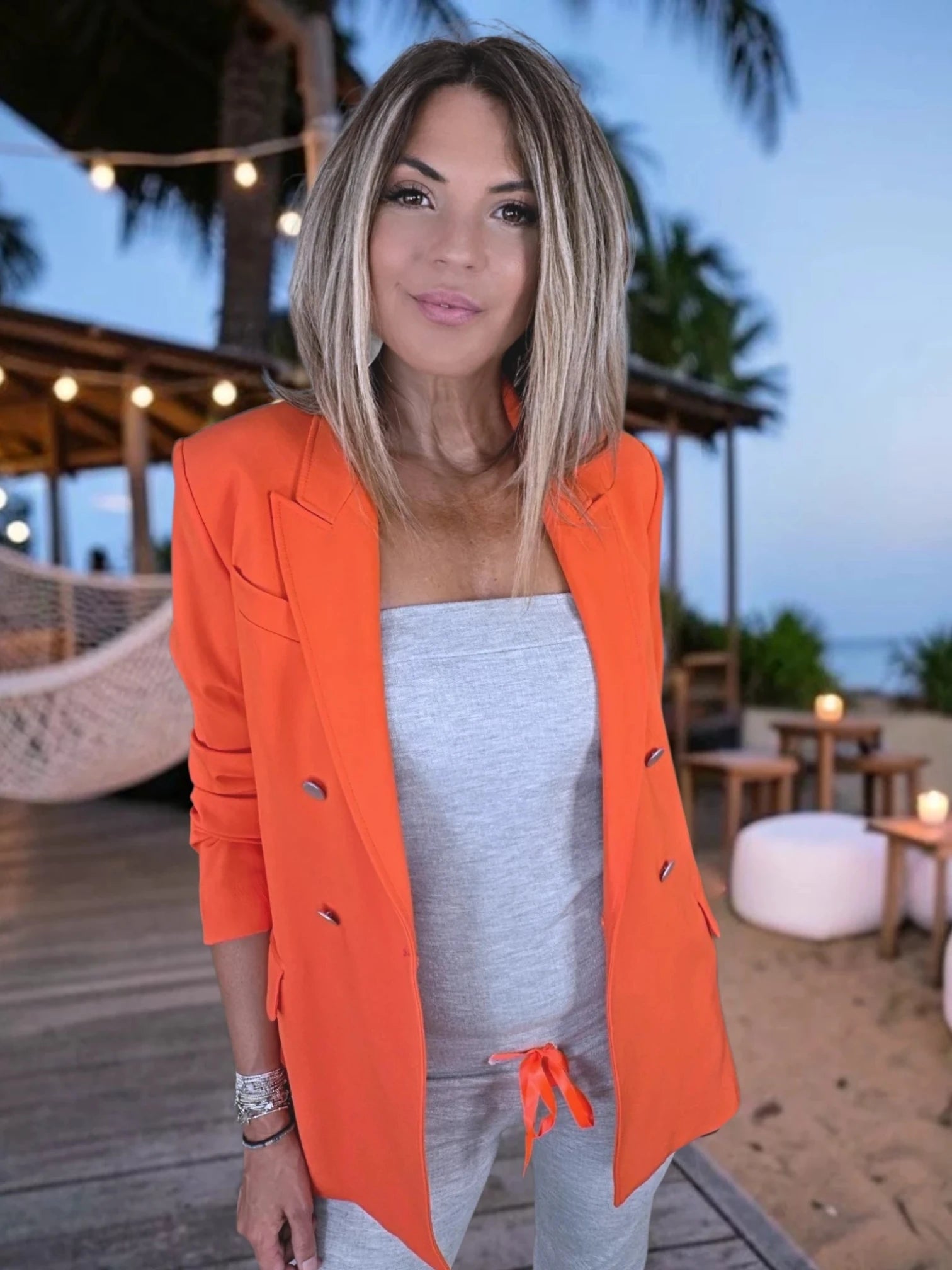 Veste orange sanguine