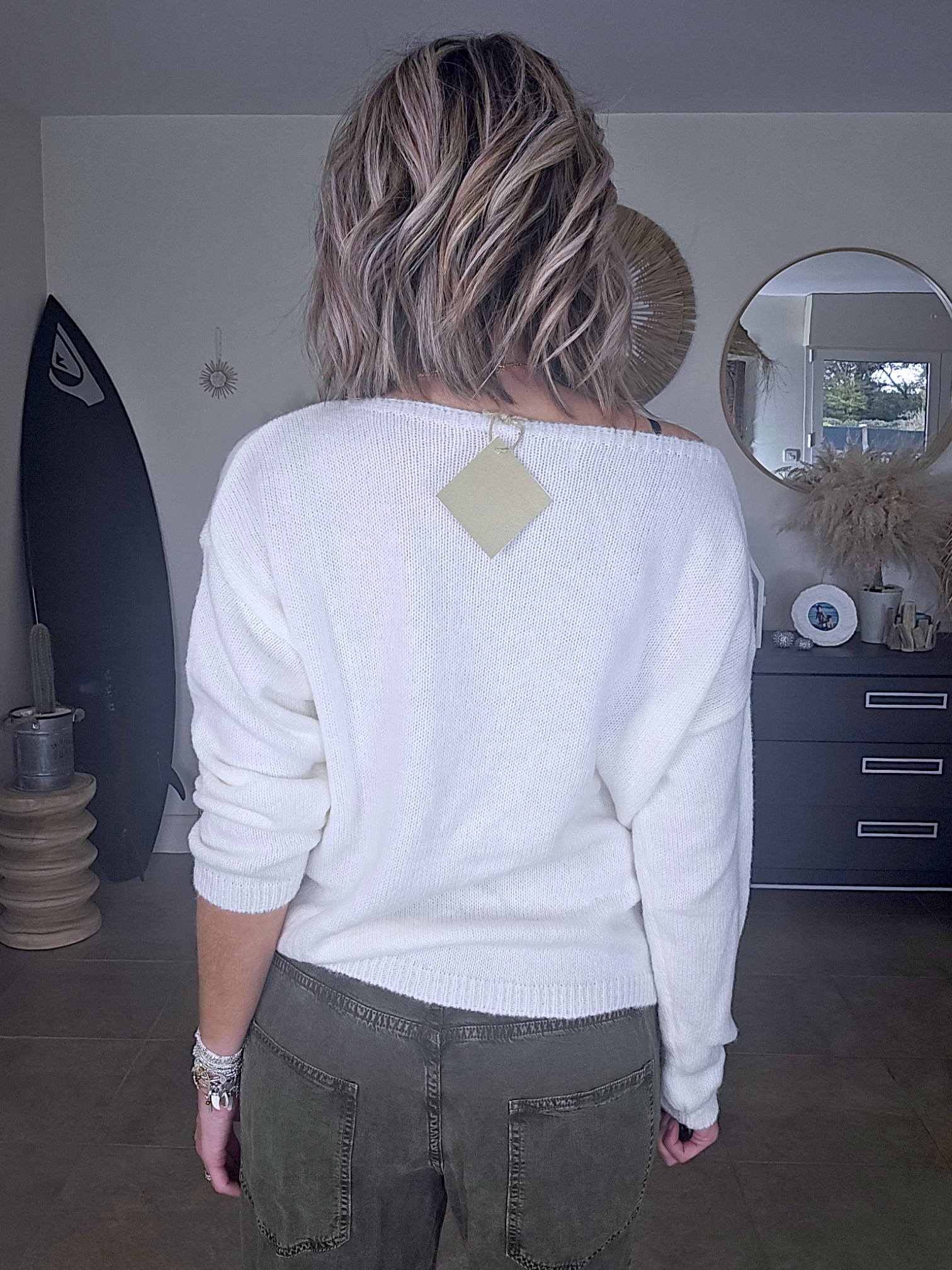 Pull blanc peace &amp; love vert fluo - 𝐌𝐚𝐫𝐢𝐧𝐚𝟒𝟒𝐟𝐚𝐦𝐢𝐥𝐲