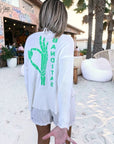 Pull blanc cassé à inscriptions au dos vert vif - 𝐌𝐚𝐫𝐢𝐧𝐚𝟒𝟒𝐟𝐚𝐦𝐢𝐥𝐲