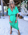 Robe vert vif avec sa ceinture japonaise - 𝐌𝐚𝐫𝐢𝐧𝐚𝟒𝟒𝐟𝐚𝐦𝐢𝐥𝐲