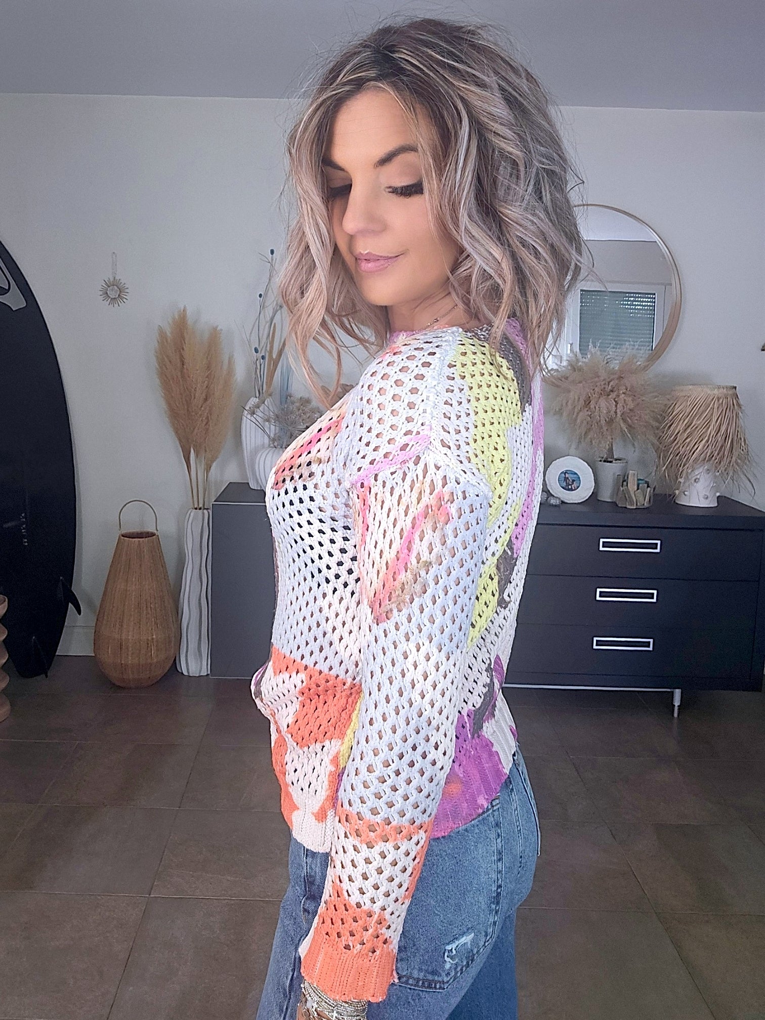 Pull ajourée à imprimé camouflage - 𝐌𝐚𝐫𝐢𝐧𝐚𝟒𝟒𝐟𝐚𝐦𝐢𝐥𝐲