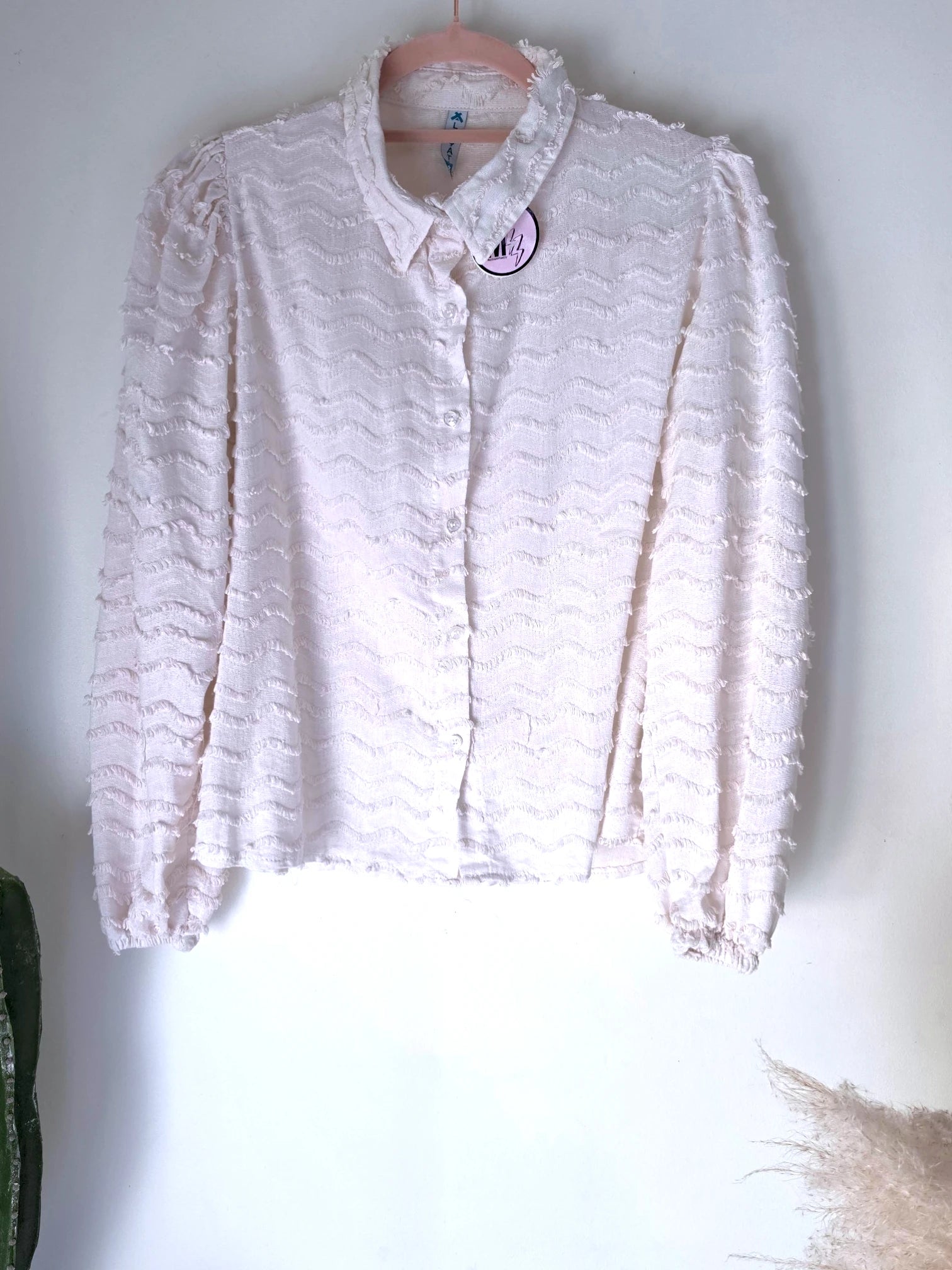Chemise plumetis écrue