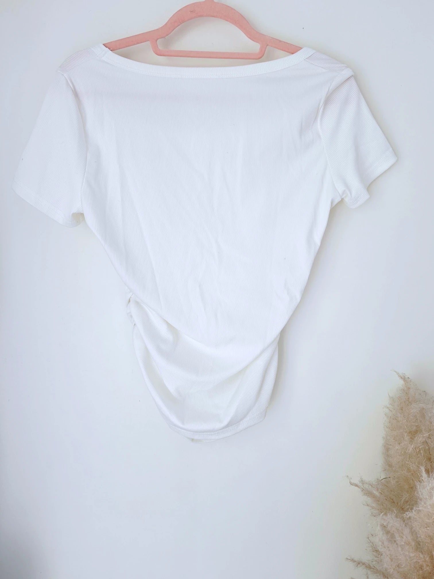 T-shirt blanc côtelé