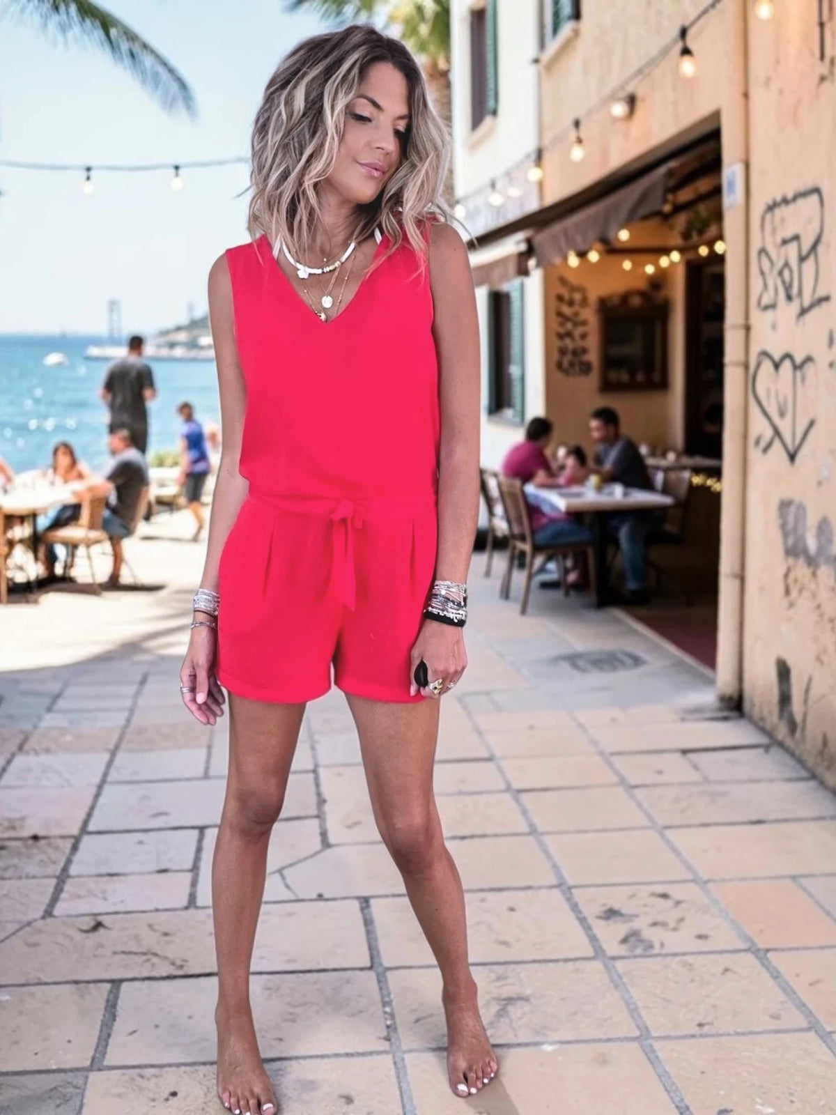 Combi-short rouge vif - 𝐌𝐚𝐫𝐢𝐧𝐚𝟒𝟒𝐟𝐚𝐦𝐢𝐥𝐲