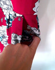 Combi-short rouge à imprimé floral