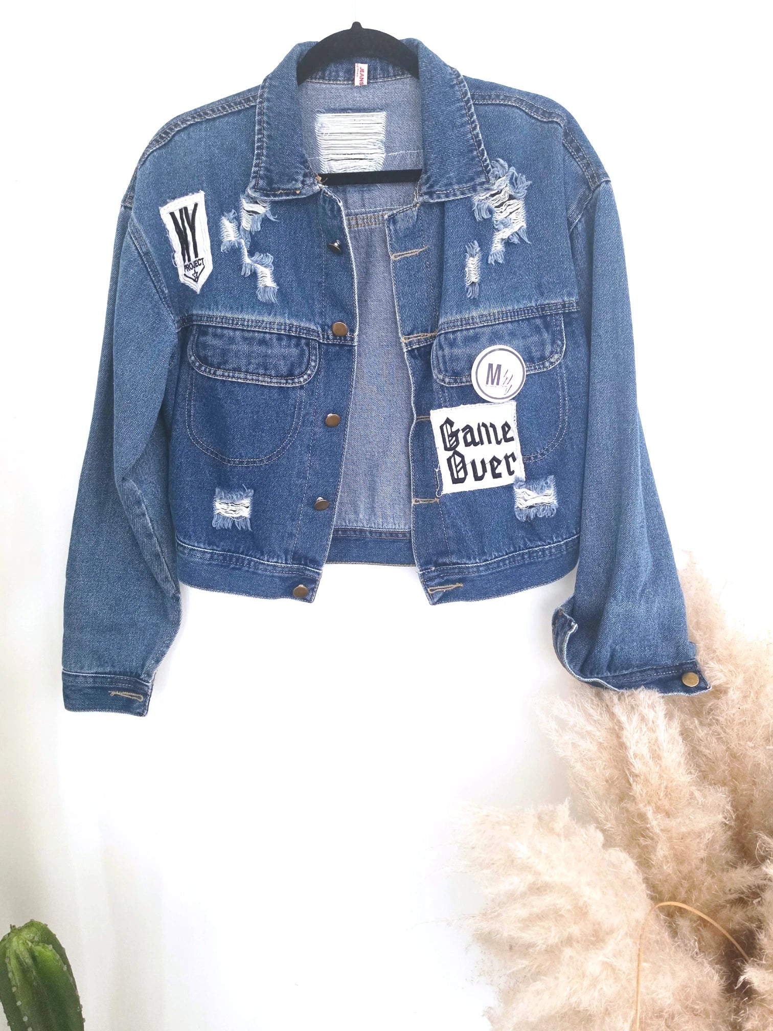 Veste en jean customisée