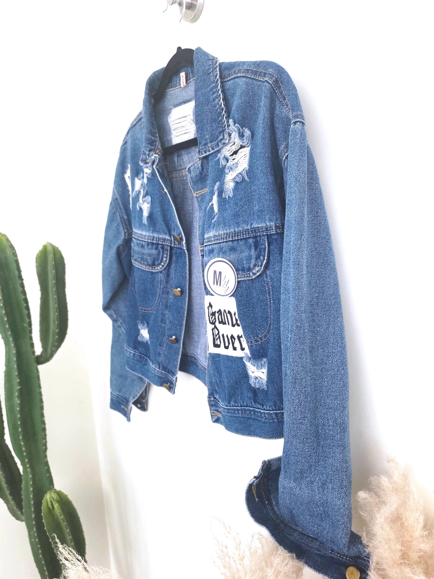Veste en jean customisée