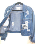 Veste en jean customisée