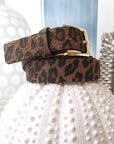 Ceinture en cuir à imprimé léopard