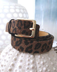 Ceinture en cuir à imprimé léopard