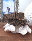 Ceinture en cuir à imprimé léopard