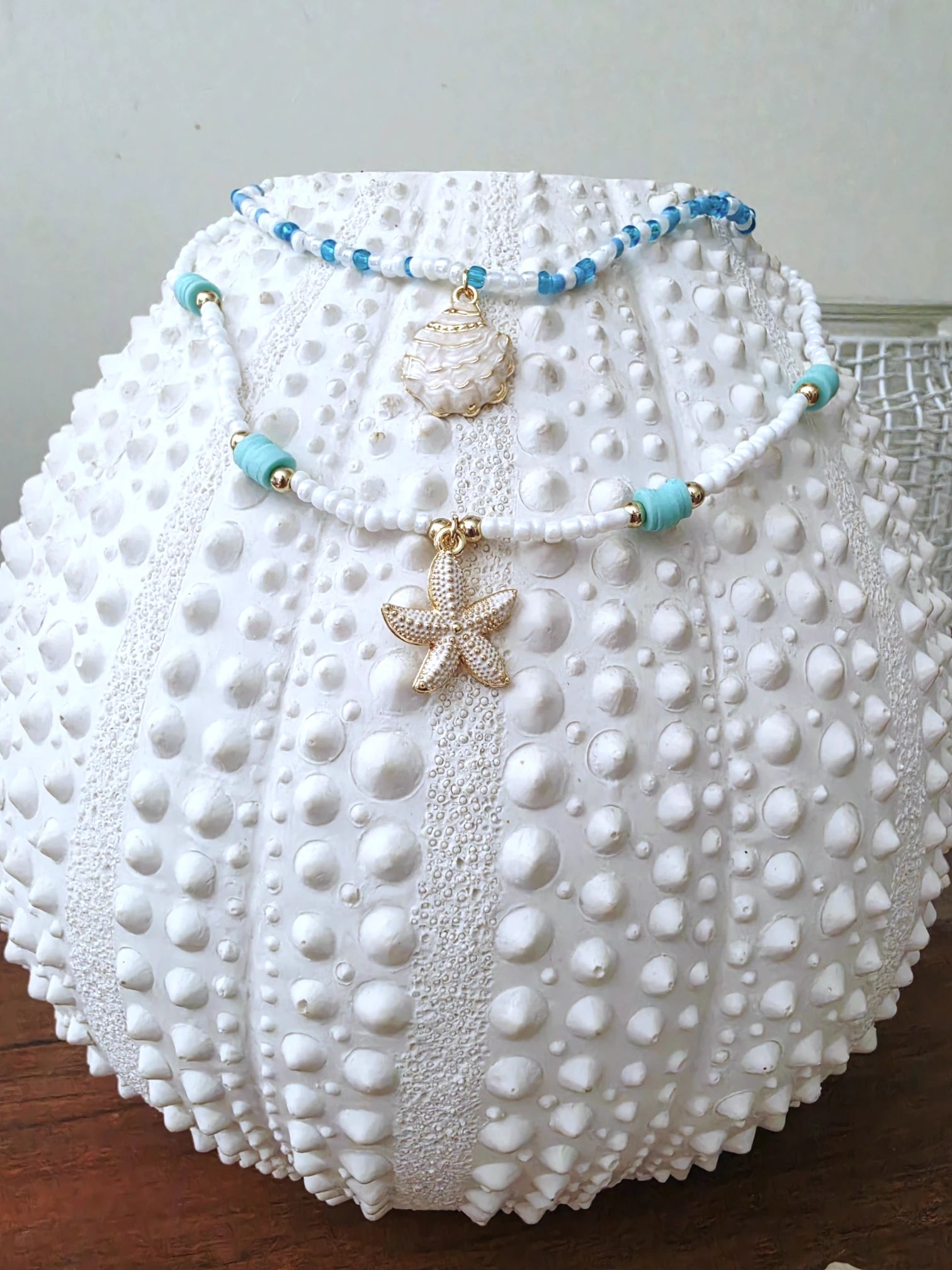 Double collier coquillage