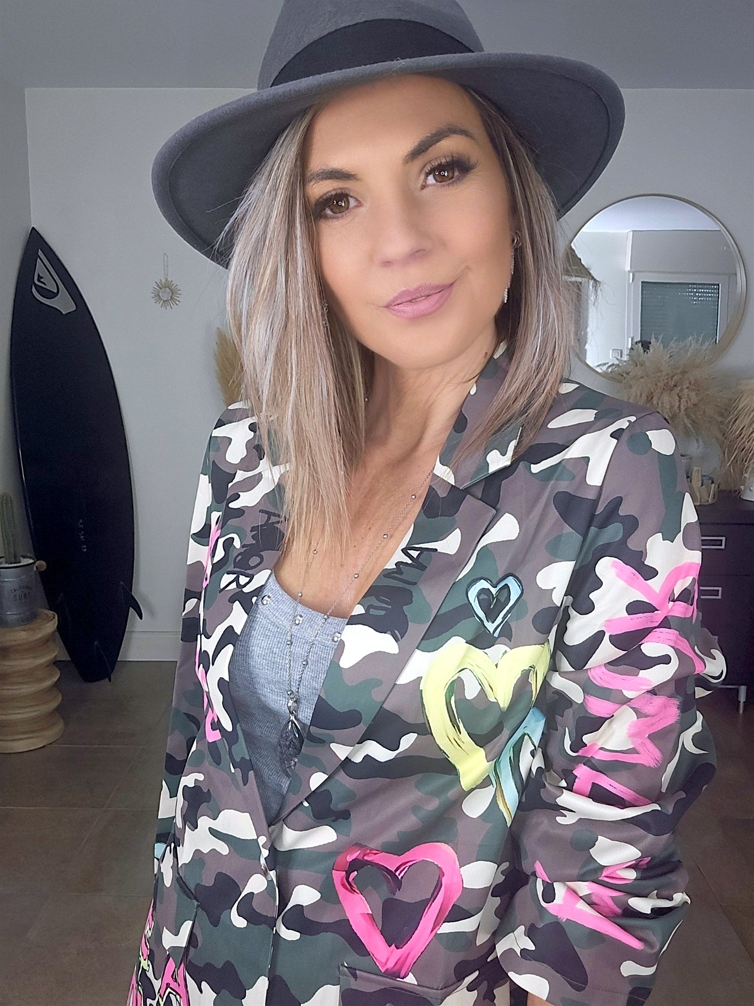Blazer camouflage à inscriptions - 𝐌𝐚𝐫𝐢𝐧𝐚𝟒𝟒𝐟𝐚𝐦𝐢𝐥𝐲