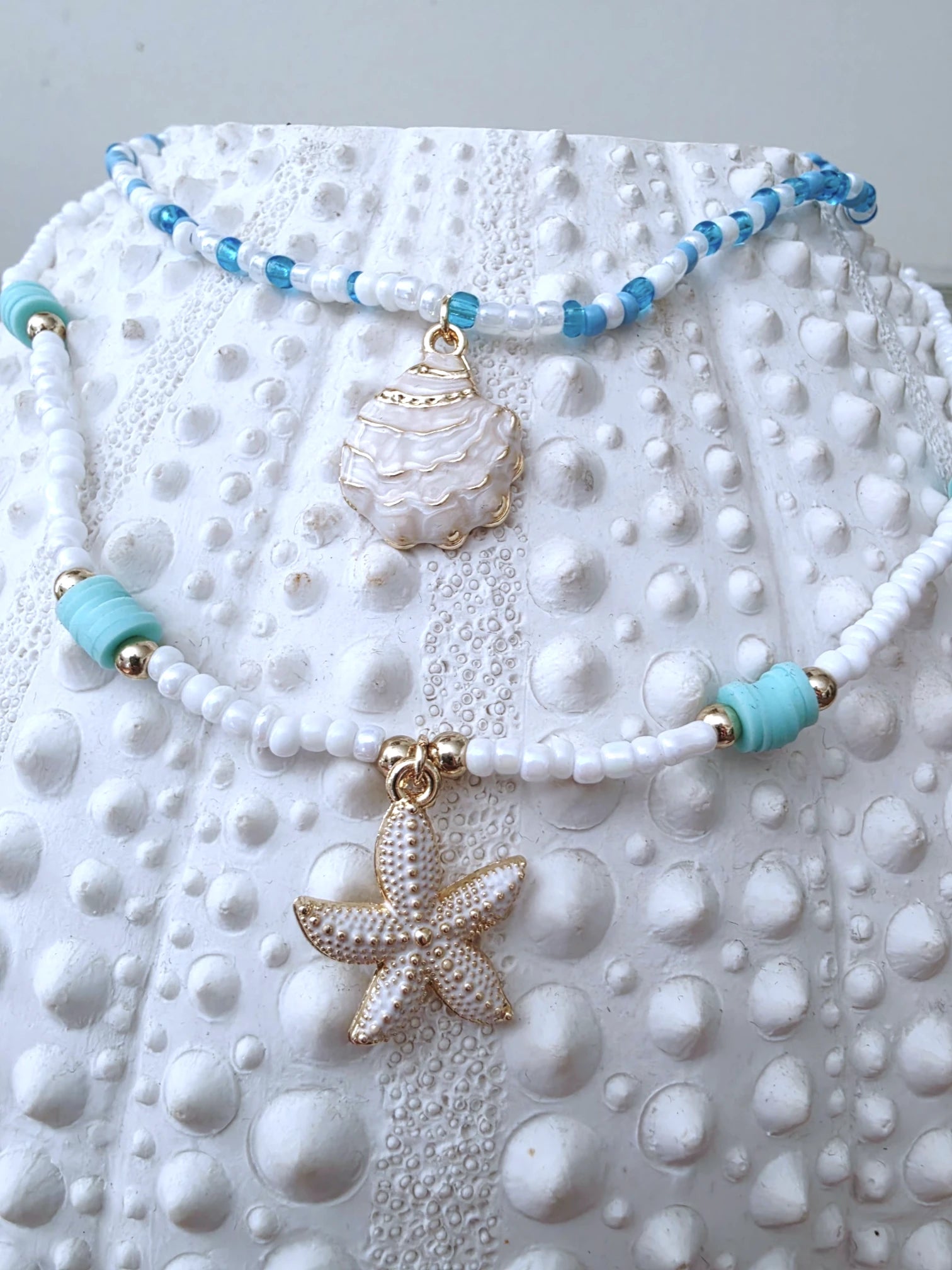 Double collier coquillage