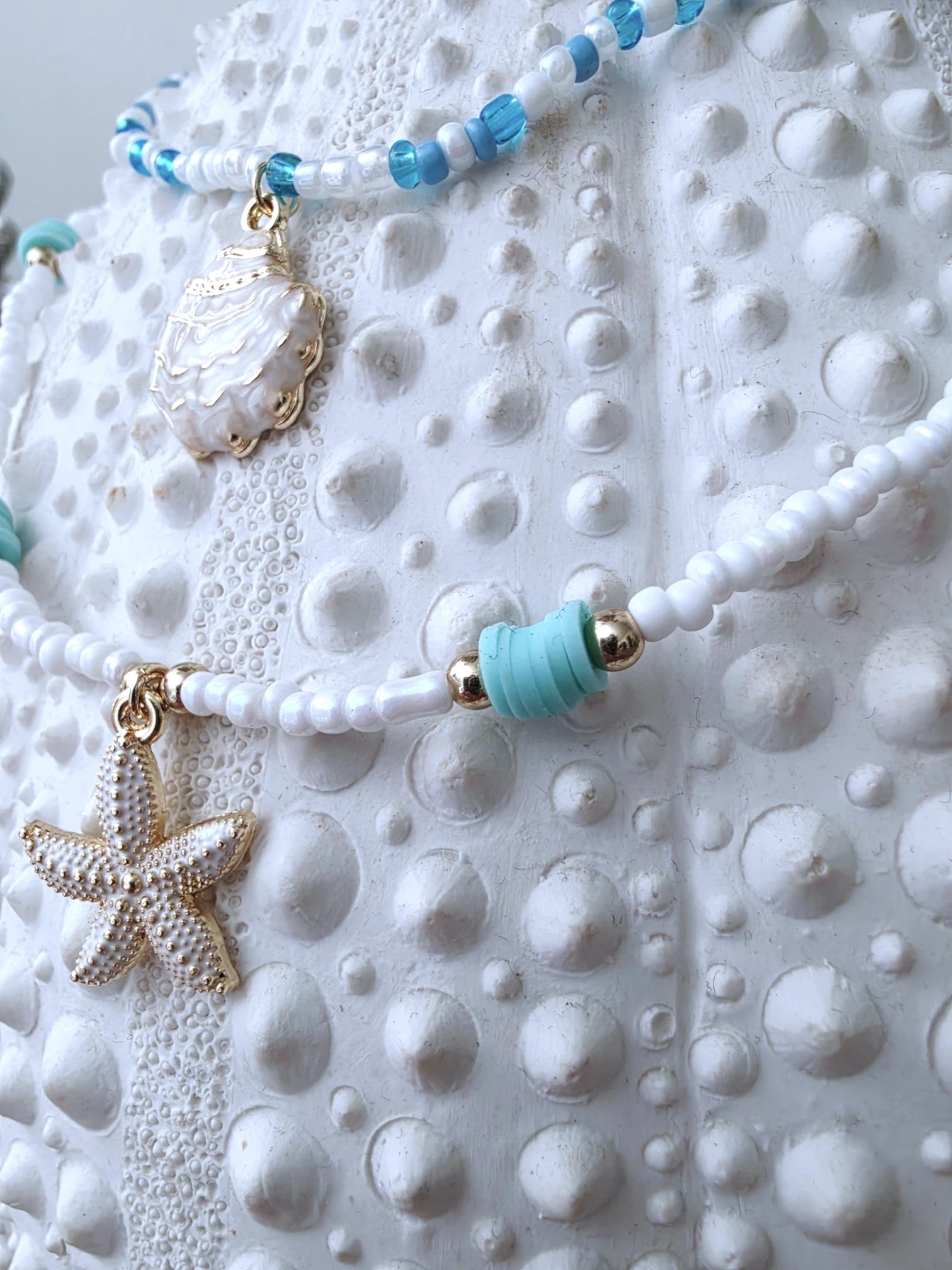 Double collier coquillage