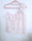 Haut beige asymétrique en crochet