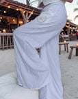 Pantalon blanc à jambe large
