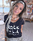 T-shirt noir à inscriptions blanches paillettées - 𝐌𝐚𝐫𝐢𝐧𝐚𝟒𝟒𝐟𝐚𝐦𝐢𝐥𝐲