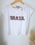 T-shirt blanc Brazil