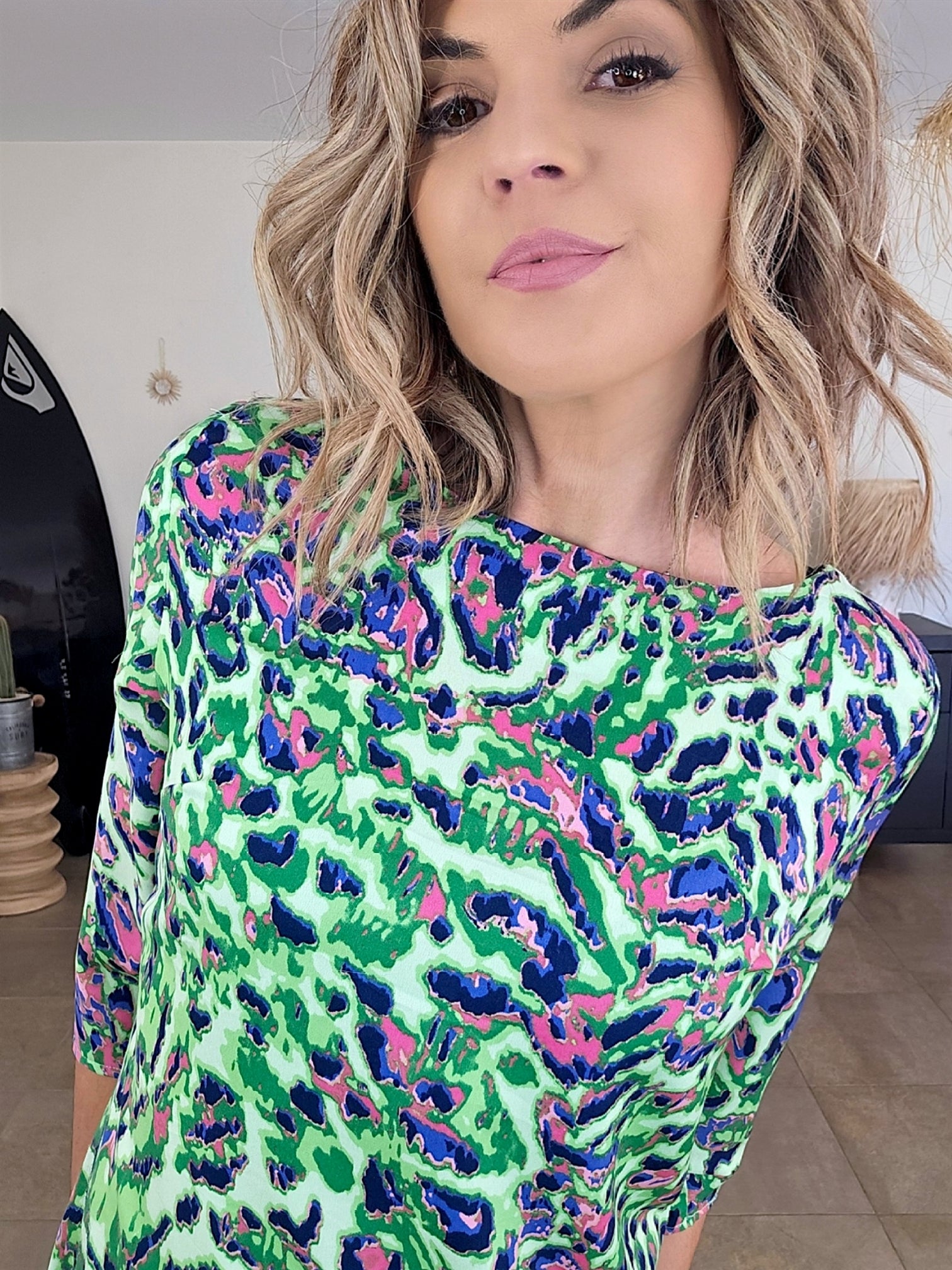Robe vert fluo à imprimé léopard - 𝐌𝐚𝐫𝐢𝐧𝐚𝟒𝟒𝐟𝐚𝐦𝐢𝐥𝐲