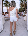 Short en jean beige