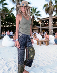 Pantalon fluide à imprimé bandana