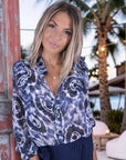 Chemise tie and dye bleu marine