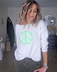 Pull blanc peace & love vert fluo - 𝐌𝐚𝐫𝐢𝐧𝐚𝟒𝟒𝐟𝐚𝐦𝐢𝐥𝐲