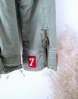Veste saharienne kaki-beige customisée