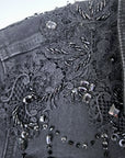 Veste en jean noire perlée