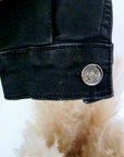 Veste en jean noire perlée