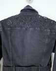 Veste en jean noire perlée