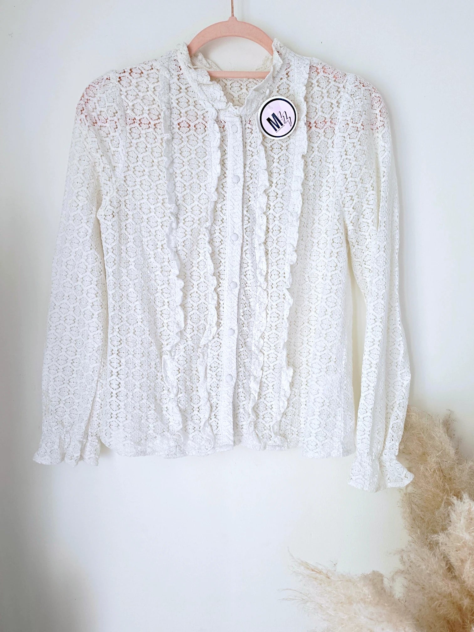 Chemise en dentelle blanc cassé