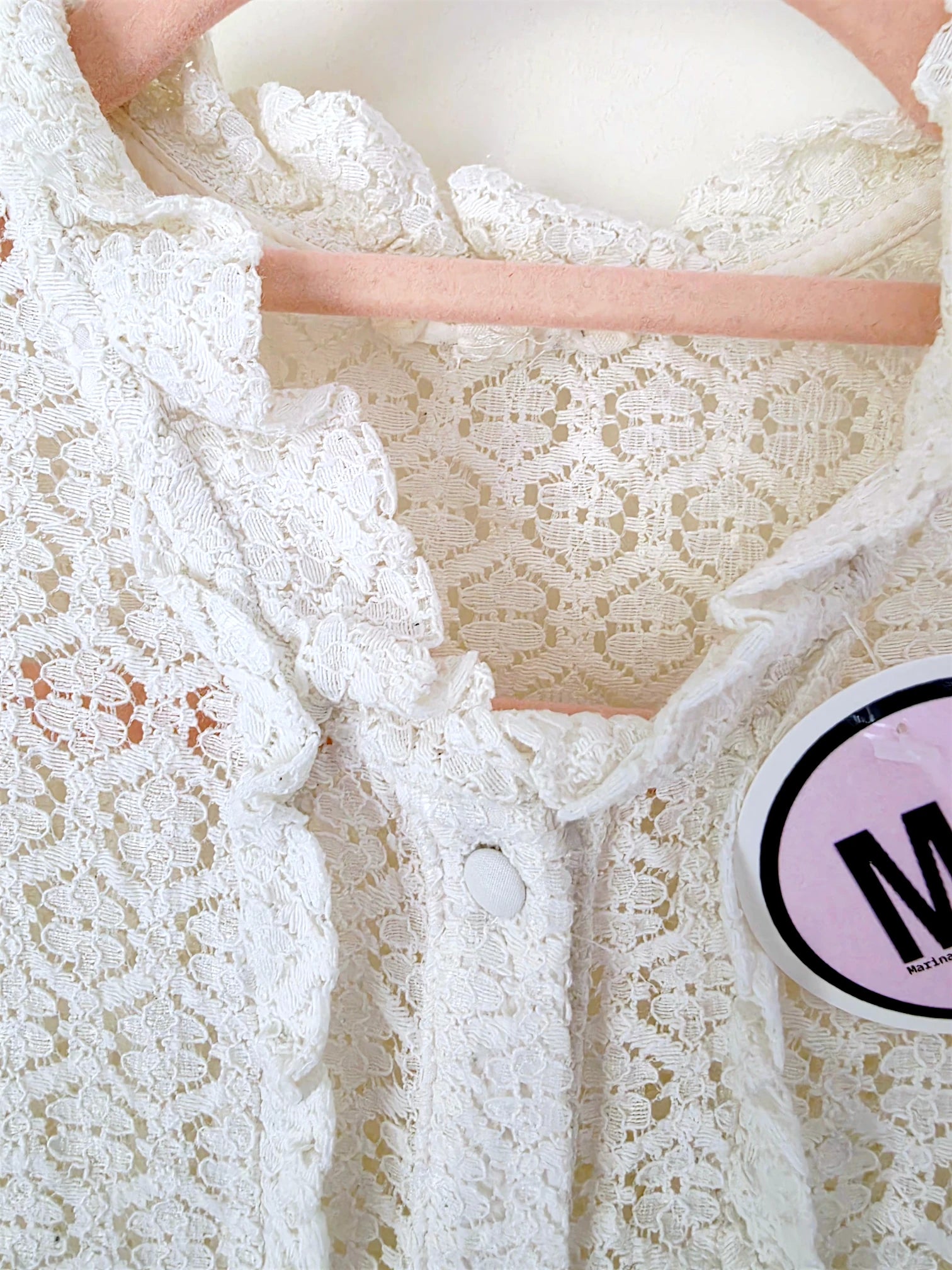 Chemise en dentelle blanc cassé