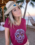 T-shirt bordeaux délavé Mexico