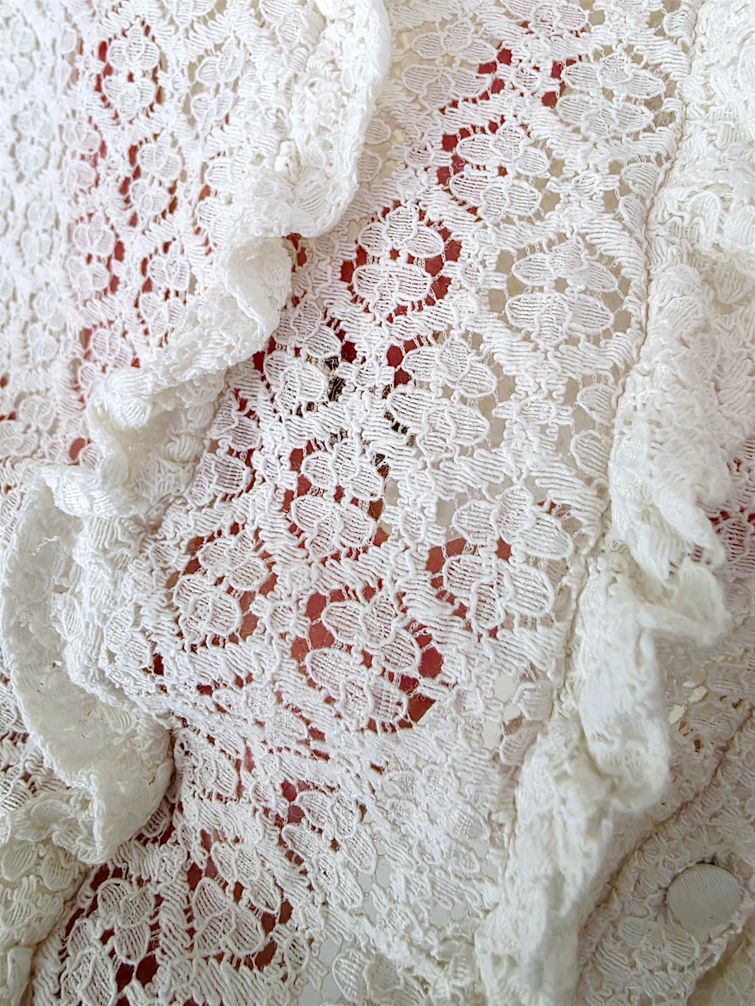 Chemise en dentelle blanc cassé