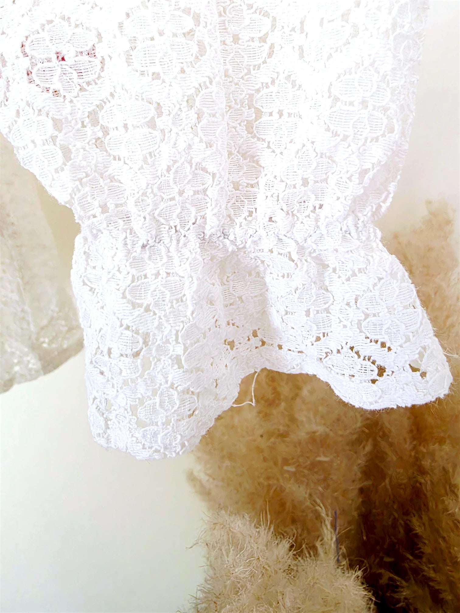 Chemise en dentelle blanc cassé