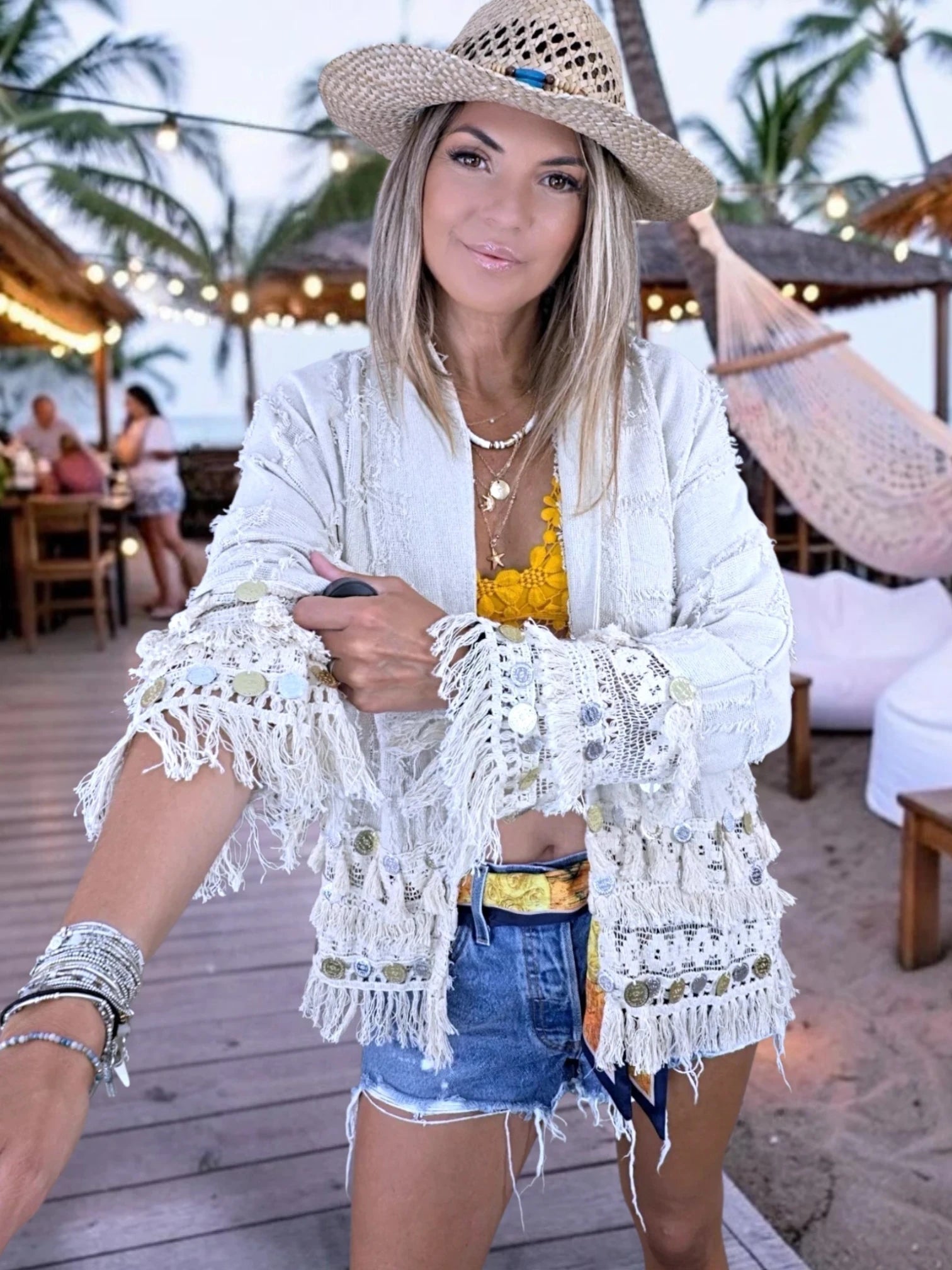 Veste beige en maille
