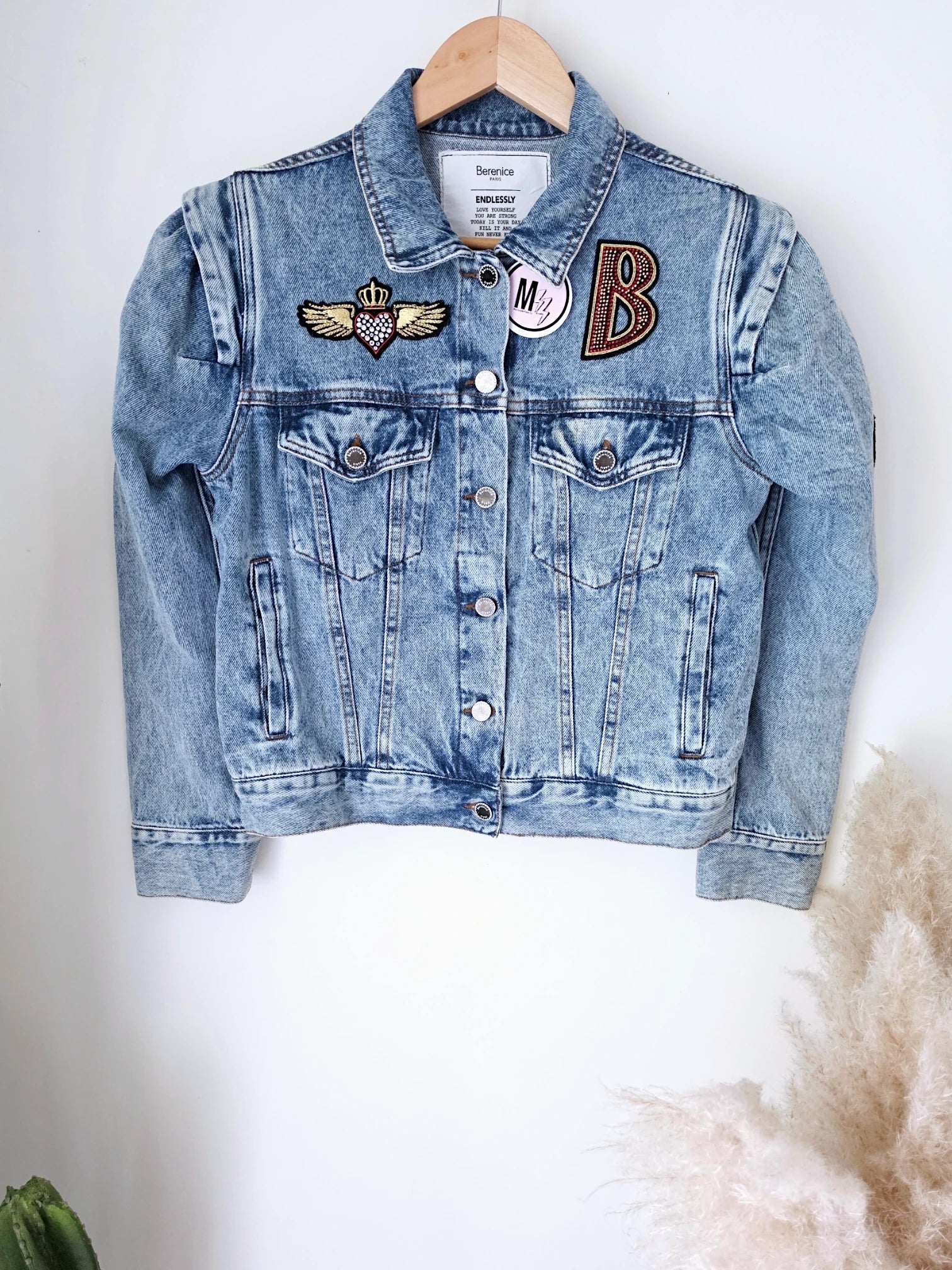 Veste en jean endlessy avec écussons