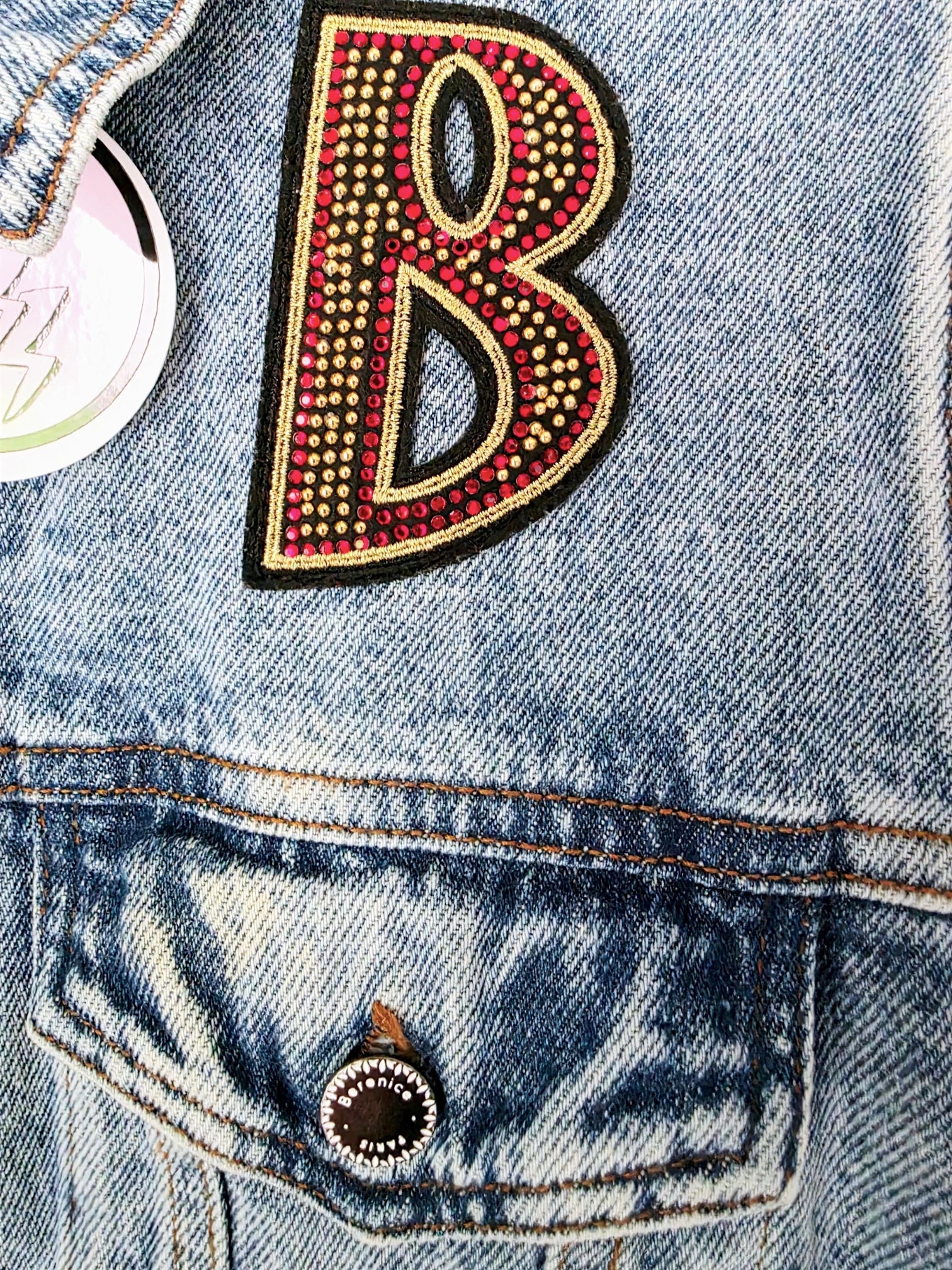 Veste en jean endlessy avec écussons