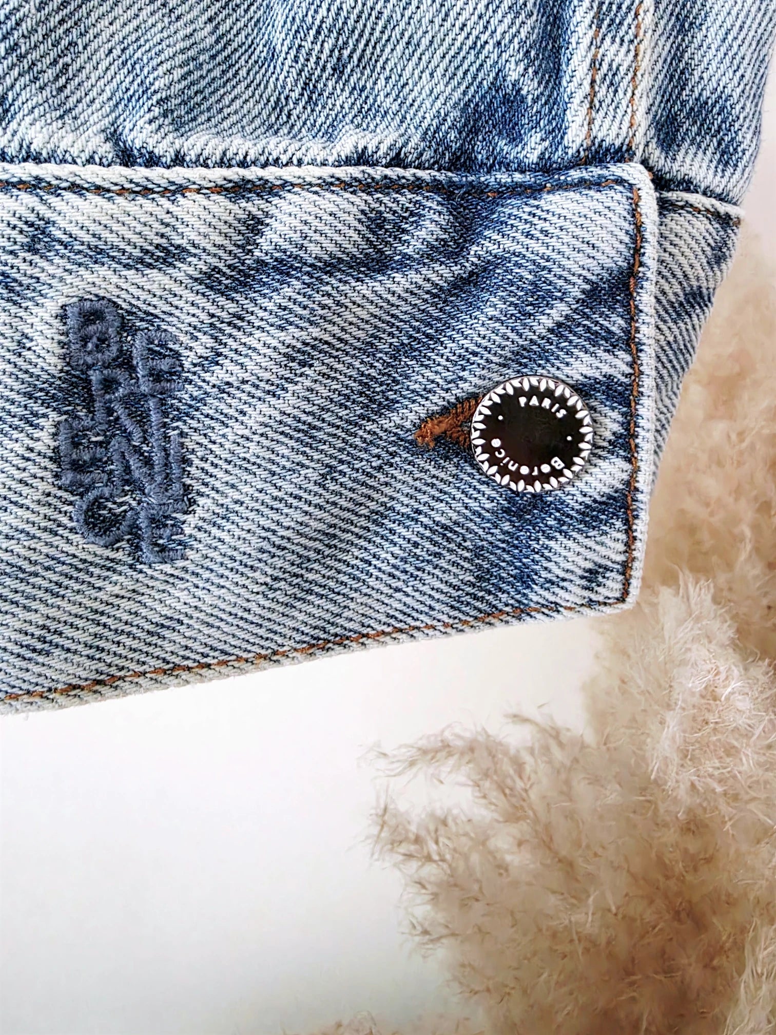 Veste en jean endlessy avec écussons