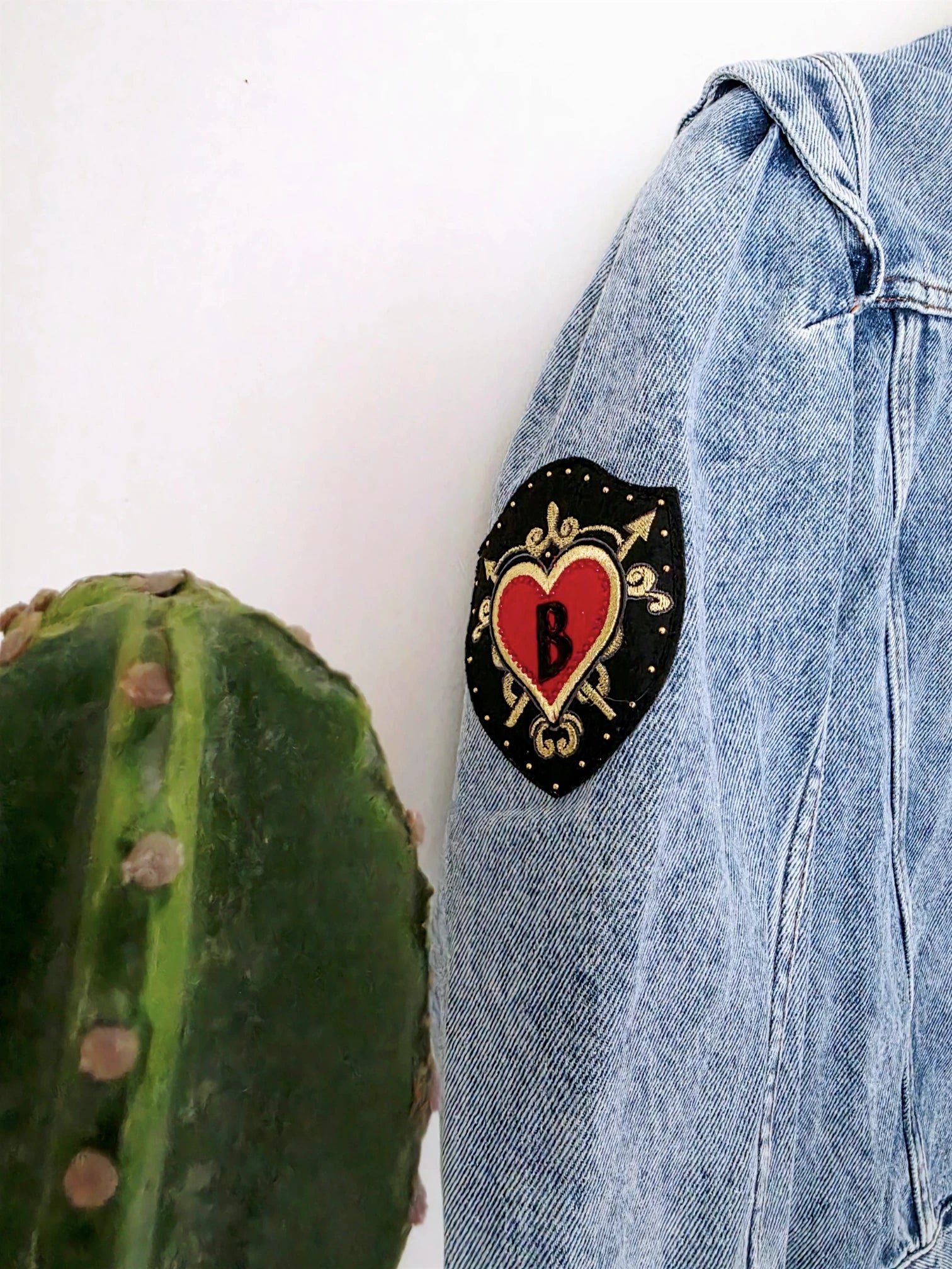 Veste en jean endlessy avec écussons