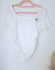 T-shirt blanc côtelé