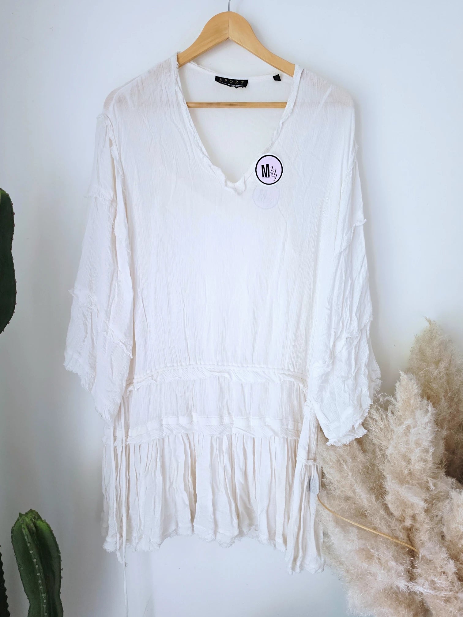 Robe volantée écrue