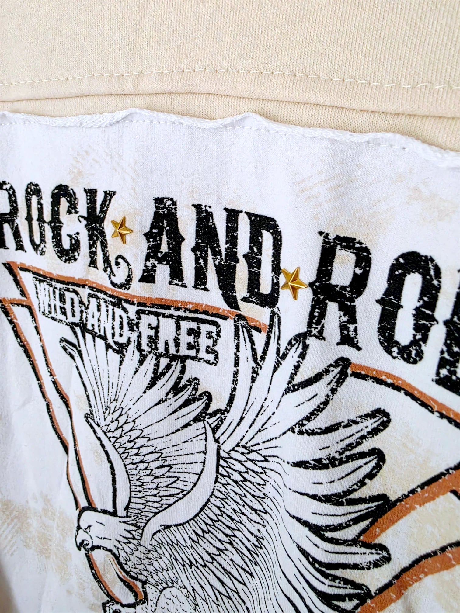 Veste sweat beige rock &amp; roll