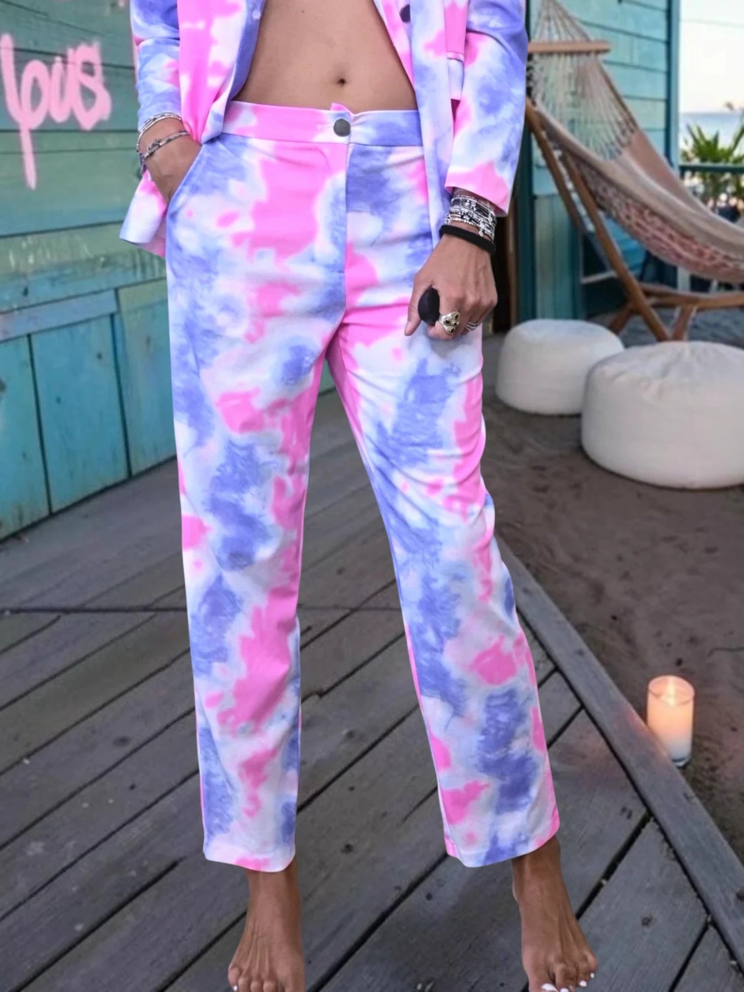 Ensemble veste + pantalon tie and dye